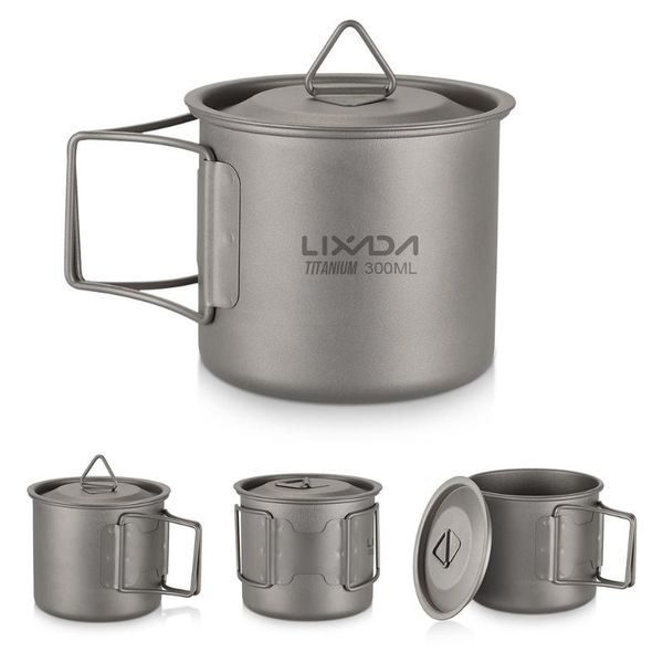 

lixada titanium water mug outdoor camping tableware portable survival picnic set water cup travel coffee pot with handle