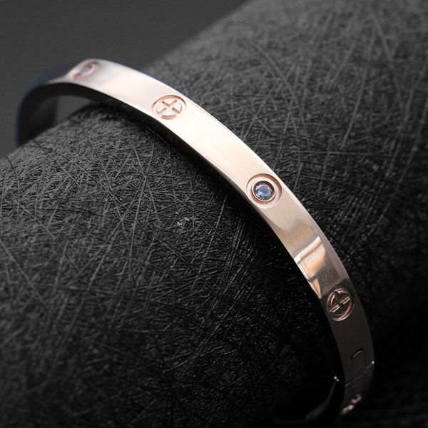 

браслет из нержавеющей стали для женщин винт браслет с цирконом boho ювелирных отверток браслеты box, Black