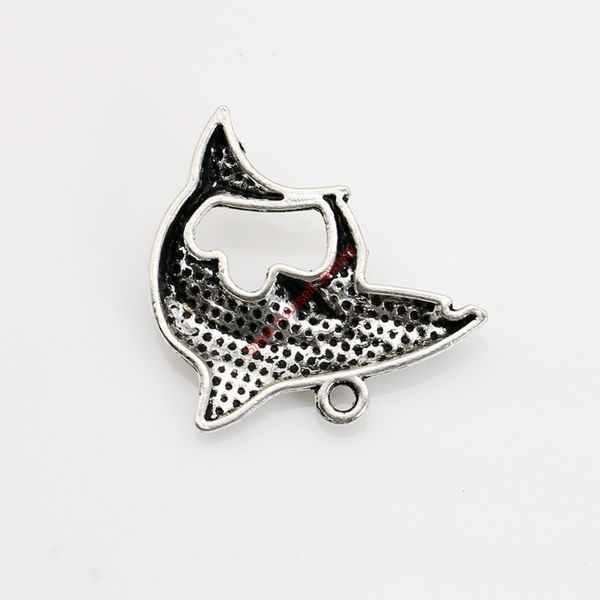 Atacado prata banhado a Tubarão Charme Pingentes para colar pulseira jóias fazendo DIY Handmade Artesanato 24x23mm