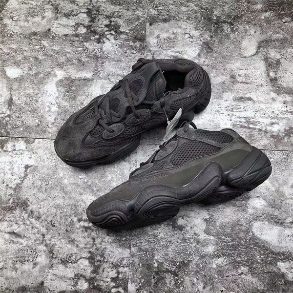 

2018 originals desert rat 500 utility black super moon yellow man woman kanye west running shoes 3m sneakers f36640 with box 36-46
