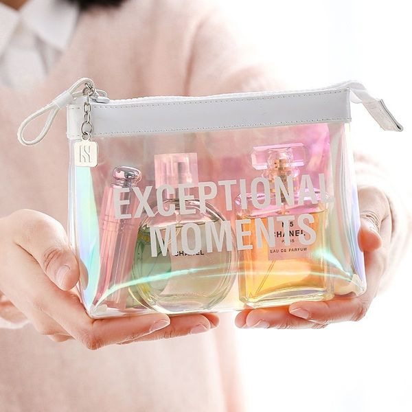 

2020 new ladies cosmetic bag cute transparent cosmetic bag multifunctional travel wash women