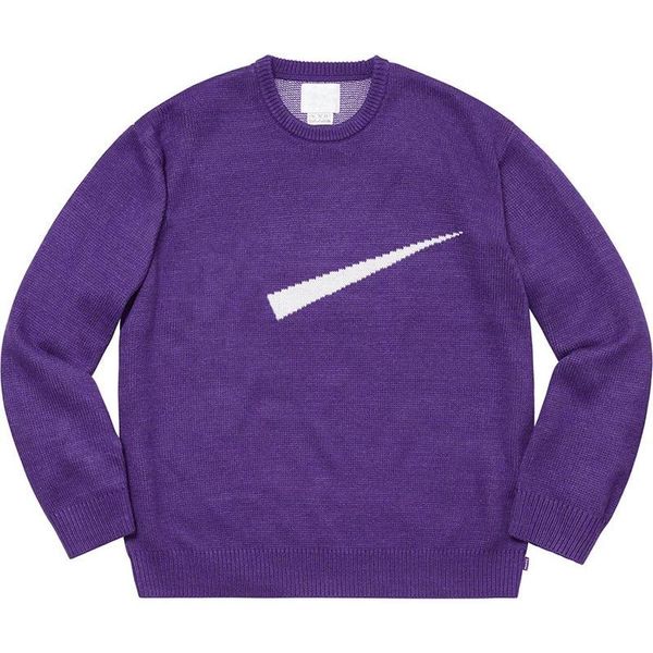 

19ss box logo jointly sweater knitted classic sweatshirt pure color matching street pullover fashion men women sweater hfhlwy009, White;black