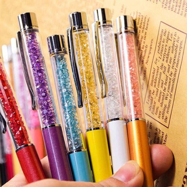 

limit shows 1 pcs creative crystal pen diamond ballpoint pens ball pen touch phone pad tablet bling rhinestone crystal, Blue;orange