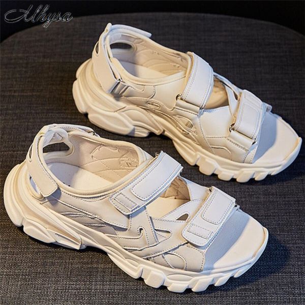 

2020 fashion sandals women muffin platform sandals shoes woman hook&loop summer beach shoes casual women zapatos mujer, Black