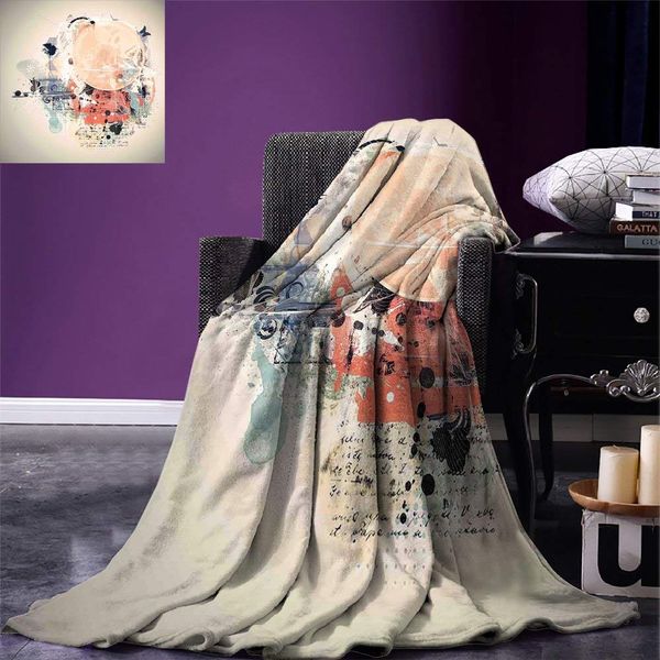 

abstract throw blanket grunge textured mix collage with murky tone effects artistic watercolor design warm microfiber