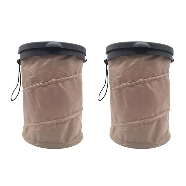 

2pcs collapsible accessories car trash can easy clean universal organizer large capacity storage garbage bin waste basket