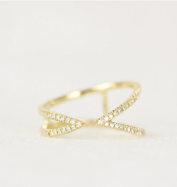 

14k цвет crossing кольцо женщина hatch trend темперамент кольцо кольцо рук, Silver