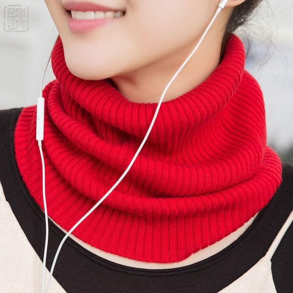 

40*20 thick women's ribbed knited scarf ring wool neck warmer cowl collar loop scarves women knitting, Blue;gray