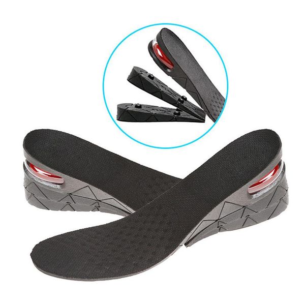 

1 pair hard breathable memory foam height increase insole heel lifting inserts shoe lifts shoe pads elevator insoles for unisex, Black