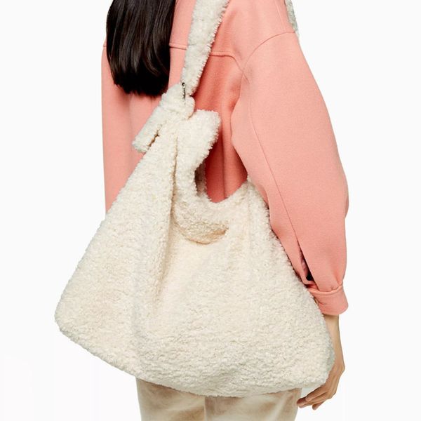 

fashion lamb woollen large capacity totes designer plush women handbags luxury faxu fur lady shoulder bags big soft winter purse