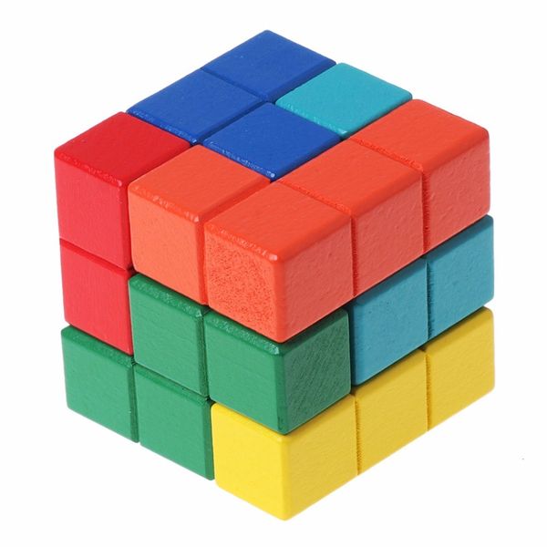 

puzzle new educational tetris magic wooden cube multi-color brain 3d teaser game