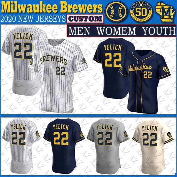 

milwaukee men women youth kid 2020 new jersey brewers custom christian yelich manny pina eric thames alex claudio ben gamel baseball jerseys, Blue;black