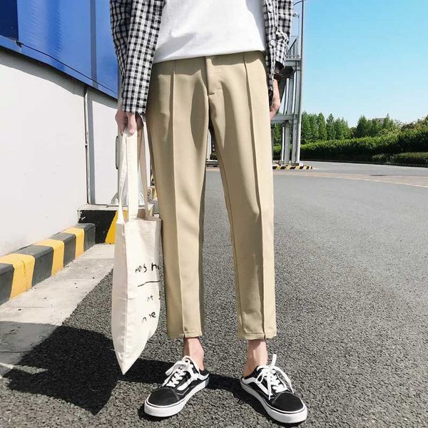 

2020 japanese men's cotton casual harem pants fashion trend trousers hip hop style loose large size black/khaki pants m-3xl