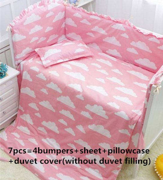 

promotion 6/7pcs cartoon bed linen 100% cotton cartoon baby crib bedding set baby bedclothes , 120*60/120*70cm