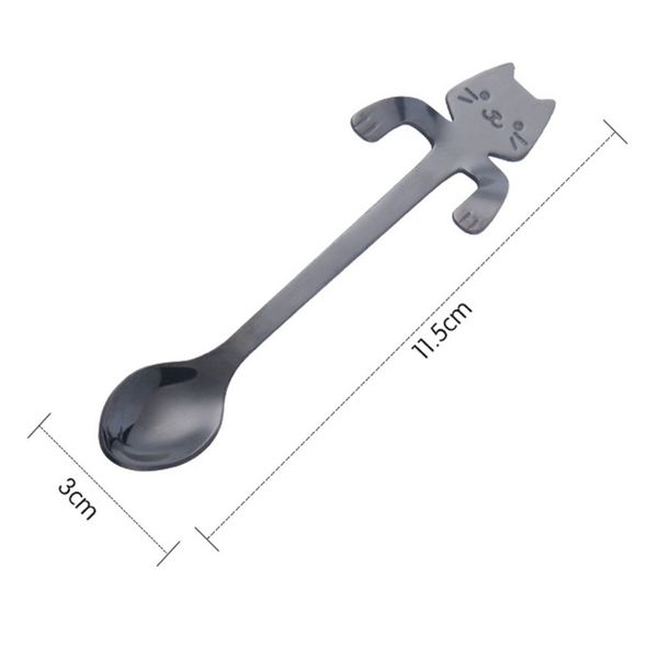 

creative stainless steel handle hanging cat spoon