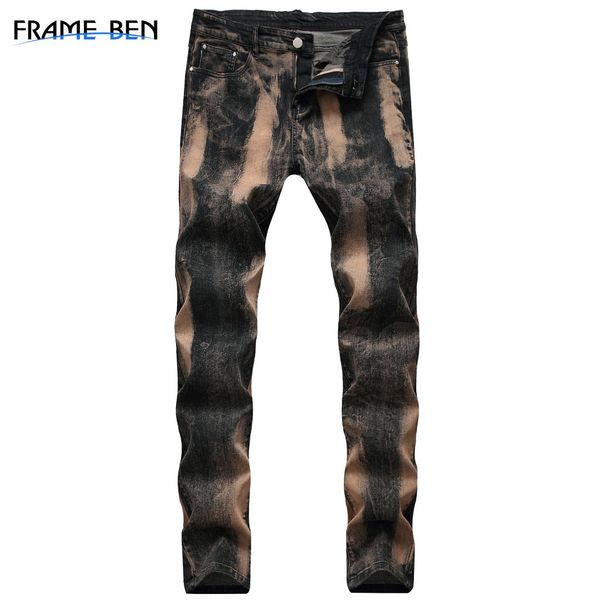

frame ben jeans slim men trousers 2019 men's casual thin pants classic cowboys young man blue mens skinny jeans hiphop