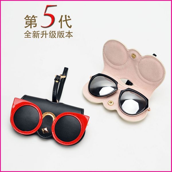 

tiktok outdoor bag cute funny sunglasses box pu sunglasses bag