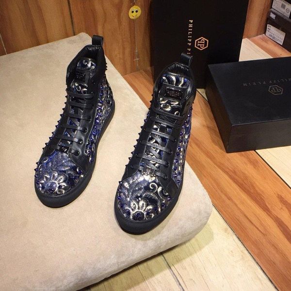 

2020 new rivet boots joint cooperation models paris socks shoes couple casual high-sneakers men and women thick bottom shoes 001, Black