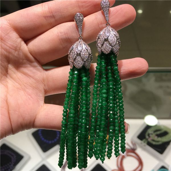 

sell european american styles natural color faced stone micro inlay zircon accessories earrings fashion jewelry, Silver