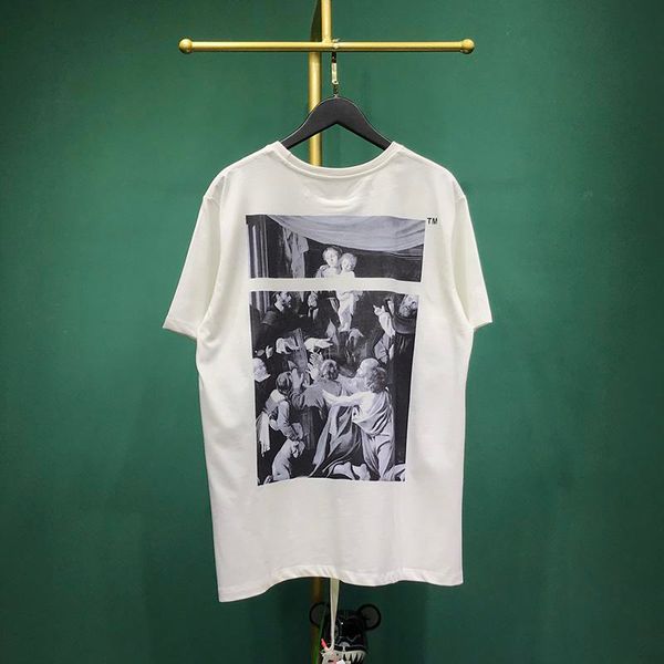 

2020 spring summer america skateboard fashion jesus religion virgin mary tee men designer high definition t shirt women street tshirt, White;black