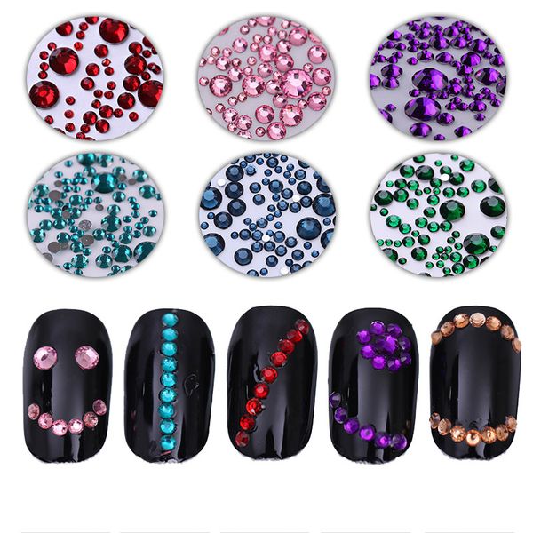

1000pcs/pack crystal clear ab non ix flatback rhinestones nail rhinestones for nails 3d nail art decorations gems, Silver;gold