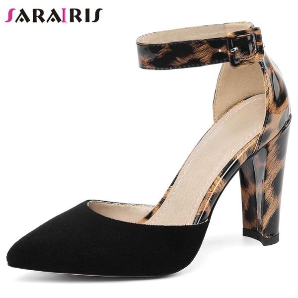 

sarairis new fashion ladies high heels summer sandals mixed colors patchwork sandals women elegant pointed toe shoes woman, Black