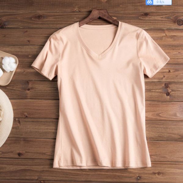 

2020 new reversible mercerized cotton slim short sleeve t-shirt, White