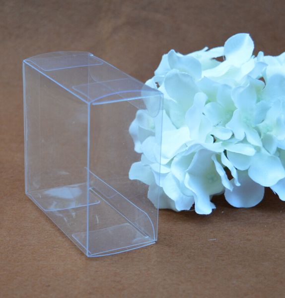 

20pcs 8*8cm transparent clear gift candy box square pvc chocolate boxes christmas gift box wedding favor party event decoration