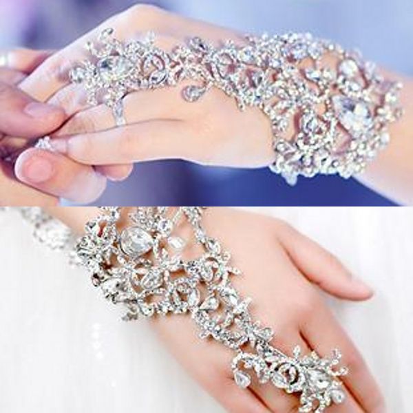 Günstige Heißer Verkauf Luxus Mode Braut Hochzeit armbänder Kristall Strass Schmuck Slave Armband Armband Harness Manschette armbänder für frauen