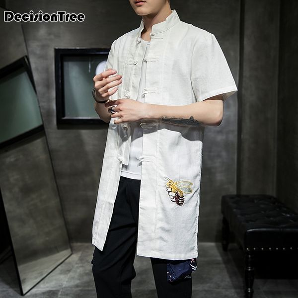 

2020 stand collar chinese style shirt men fit korea clothes men half sleeve designer club shirt camisa masculina, Red