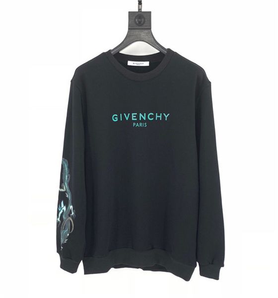 

19aw luxurious brands design given hoodie long sleeve crewneck sweater sweatshirt fashion dragon totem pullover hoodie outdoor sweatshirt, Blue;black