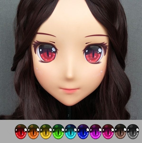 

dm-eye51) смола япония аниме ролевая игра cos kigurumi косплей маска унисекс лолита кроссдрессинг bjd маски пользовательские глаза, Black;red