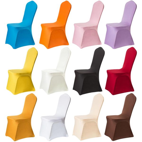 

16 colours lycra capa de cadeira spandex stretch banquet chair cover wedding l dinner decoration flat front