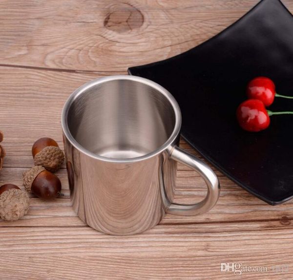 

2019 brushed stainless steel double wall mugs tea cups drinking cups for kids h010