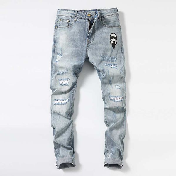 

Fashionable stretch men jeans denim jogger design jeans hip hop jogger skinny jeans menswear 2020 streetwear
