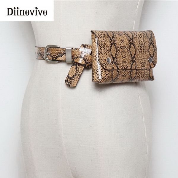 

diinovivo brand classic serpentine waist bag women fashion pu leather fanny pack female vintage belt bag phone bum bags whdv0867