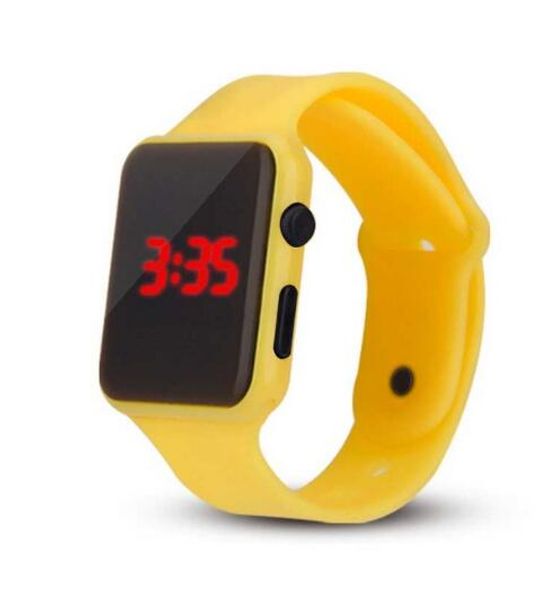 

2019 new fashion led digital sport watch men women square dial wristwatch ms silicone strap leisure sports watches, Slivery;brown