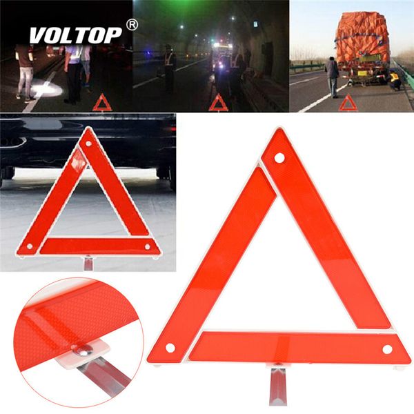 

car emergency breakdown warning triangle red reflective safety hazard car tripod folded ssign reflector
