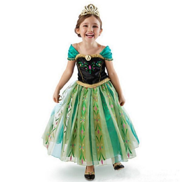 

girls dress cartoon cosplay snow queen princess dresses dresses costume baby children clothes kids clothing halloween, Black;red