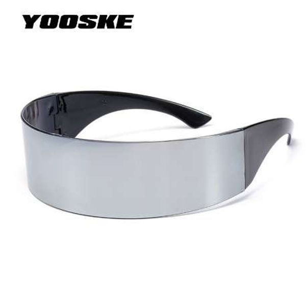 

yooske funny futuristic wrap around monob costume sunglasses mask novelty glasses halloween party party supplies decoration, White;black