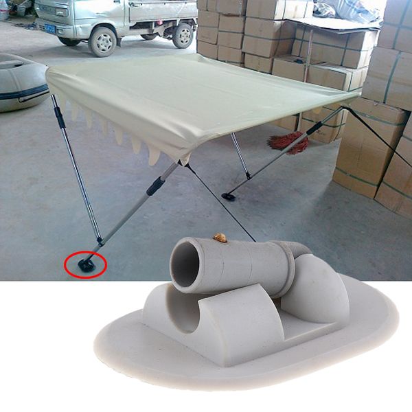 

2x speedboat fishing inflatable boat pvc awning/ sun shade deck mount grey