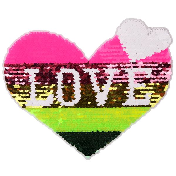 

embroidery sequined heart patches for jackets,embroidered appliques hear love badges appliques for jeans,patches for clothing, Black