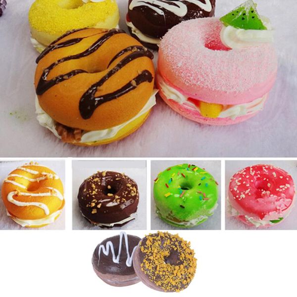 

1pc soft pu artificial fake bread donuts doughnuts simulation model ornaments cake bakery room home decoration craft toys new