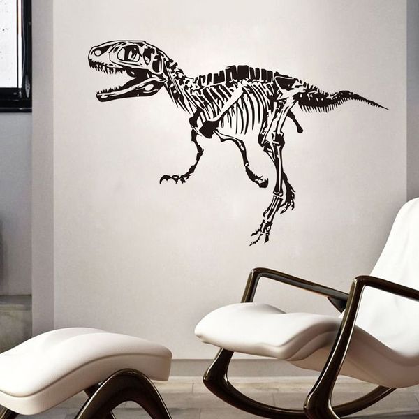 dctop animal t rex skeleton wall stickers for kids rooms decoration pvc waterproof wallpaper mural decals wall art home decor wall designs stickers wall designs stickers