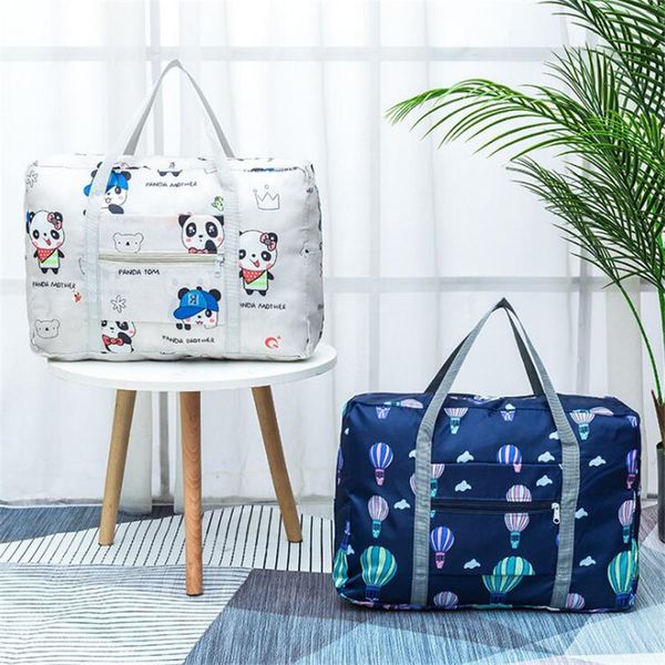 

yiyongfine clothing organizer bag large capacity travel bag nylon fashion print weekend bags women large luggage