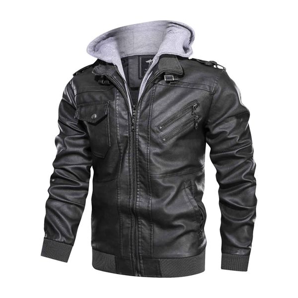 

mens designer jackets solid color coat with cap removable fashion brithsh style 3 styles 2020 autumn new size s-3xl leather clothing, Black;brown