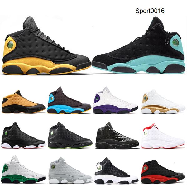 

2020 new 13 13s man basketball shoes island green black cat court purple lucky green defining moments mens sports designer sneakers