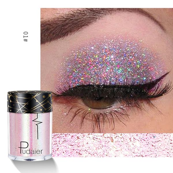 

pudaier 36 color holographic sequins glitter shimmer pigment eye shadow tattoo lip nail body glitter festival party eye makeup