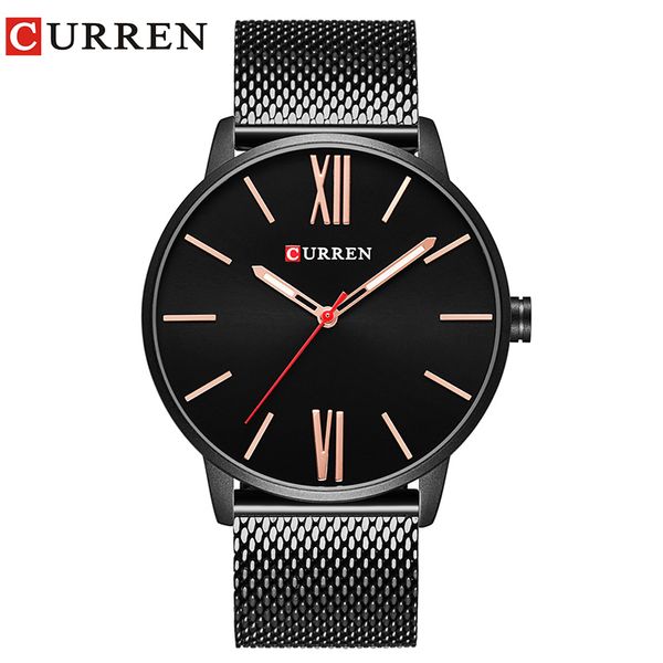 

curren brand 2017 simple minimalism luxury quartz wrist watches for men relogio masculino black / gold stainless steel 8238 ly191226, Slivery;brown