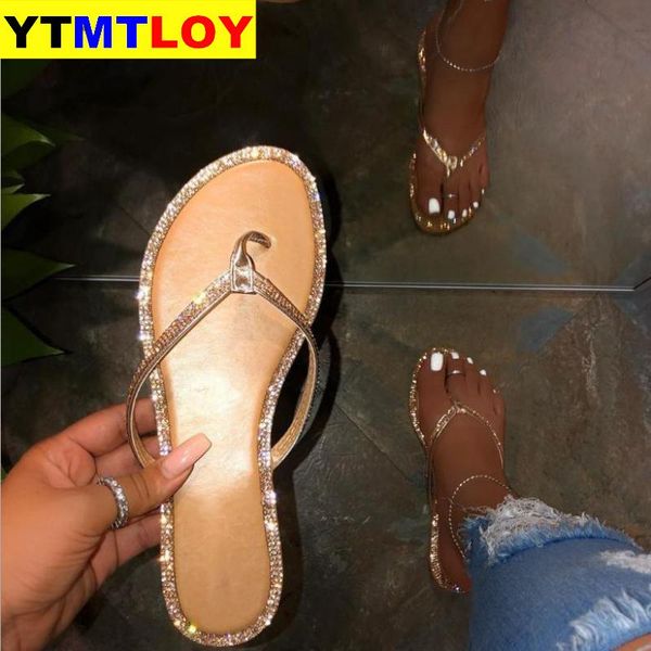 

new summer women crystal slippers glitter flat soft bling female candy color flip flops indoor ladies slides beach shoes, Black